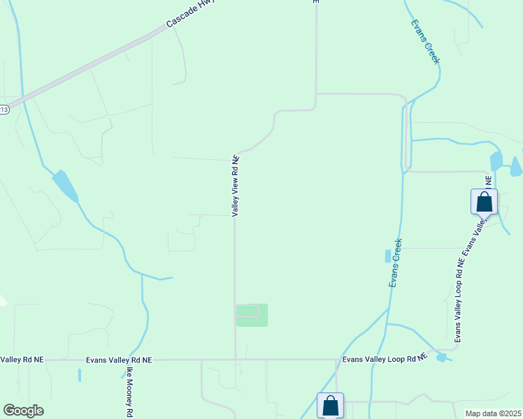 map of restaurants, bars, coffee shops, grocery stores, and more near 5870 Valley View Road Northeast in Silverton