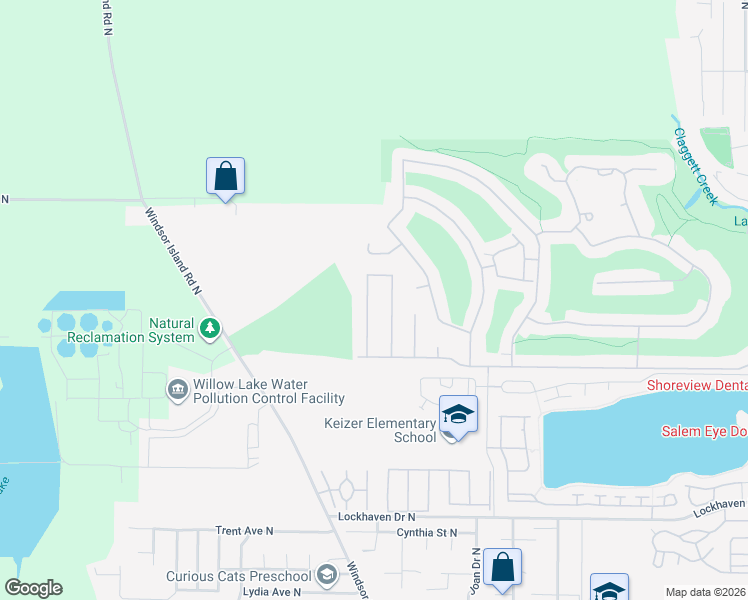 map of restaurants, bars, coffee shops, grocery stores, and more near 6267 Nicklaus Loop North in Keizer