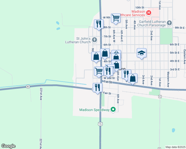 map of restaurants, bars, coffee shops, grocery stores, and more near 213 9th Avenue in Madison