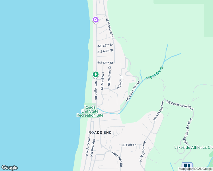 map of restaurants, bars, coffee shops, grocery stores, and more near 6335 Northeast Neptune Drive in Lincoln City