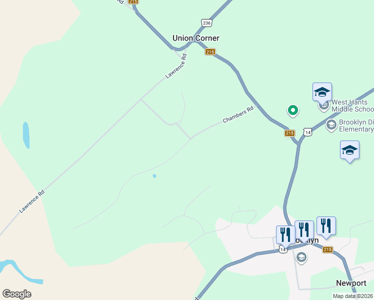 map of restaurants, bars, coffee shops, grocery stores, and more near 111 Chambers Road in Newport