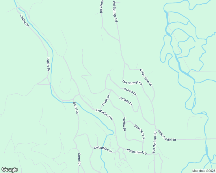 map of restaurants, bars, coffee shops, grocery stores, and more near 3961 Camas Drive in New Meadows