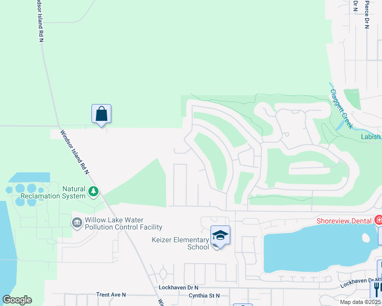 map of restaurants, bars, coffee shops, grocery stores, and more near 906 Henning Way North in Keizer