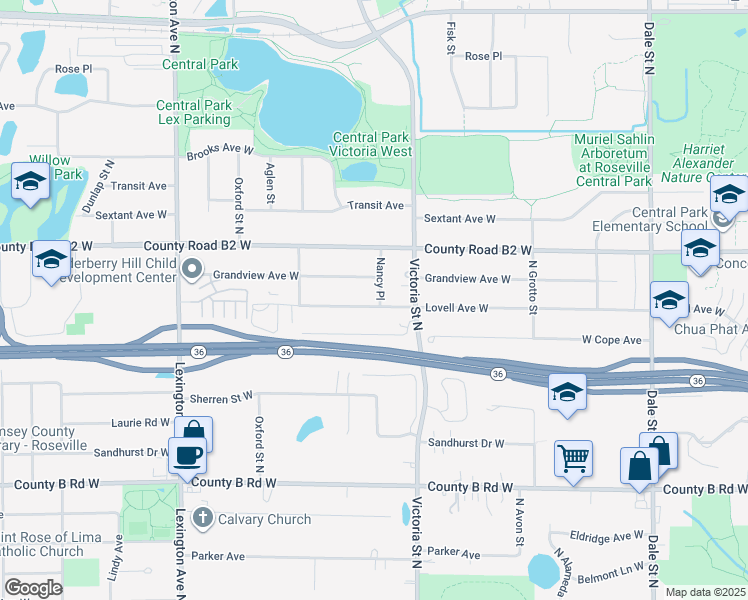 map of restaurants, bars, coffee shops, grocery stores, and more near 903 Lovell Avenue West in Saint Paul
