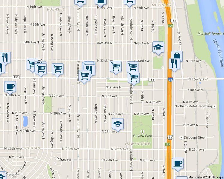 map of restaurants, bars, coffee shops, grocery stores, and more near 909 31st Avenue North in Minneapolis