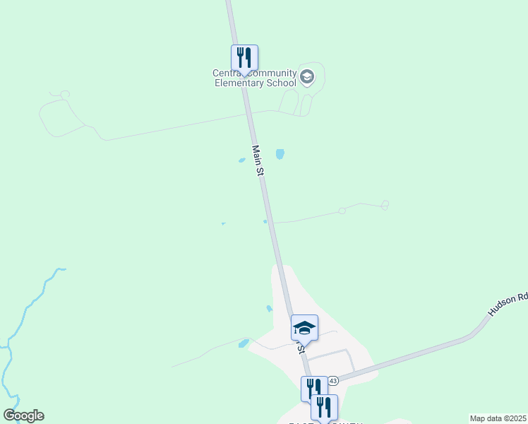 map of restaurants, bars, coffee shops, grocery stores, and more near 179 Main Street in Corinth