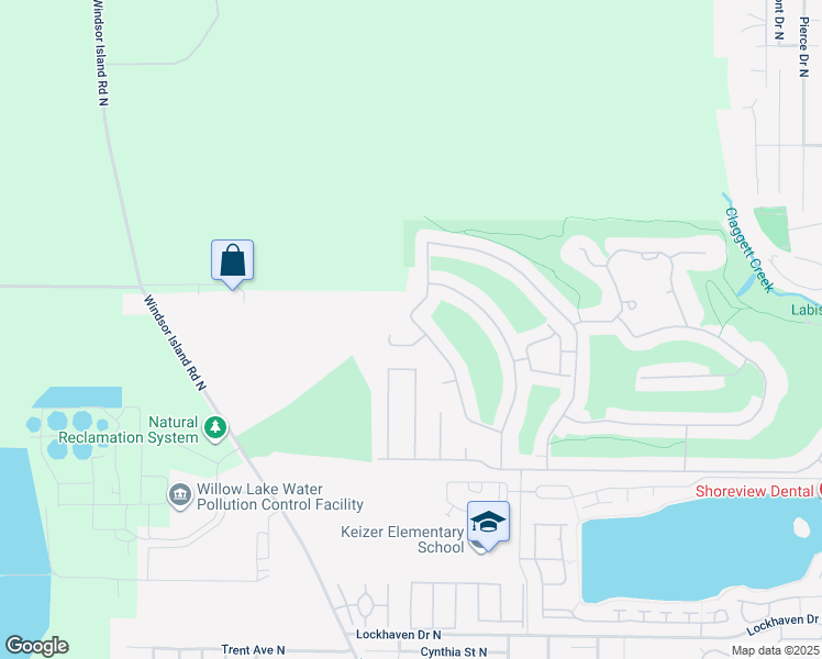 map of restaurants, bars, coffee shops, grocery stores, and more near 906 Henning Way North in Keizer