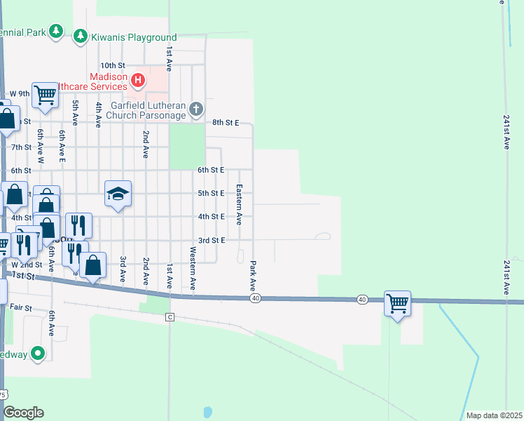 map of restaurants, bars, coffee shops, grocery stores, and more near 310 Park Avenue in Madison