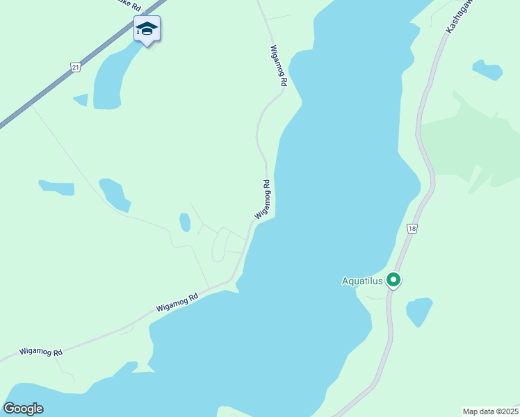 map of restaurants, bars, coffee shops, grocery stores, and more near 1853 Wigamog Road in Haliburton County