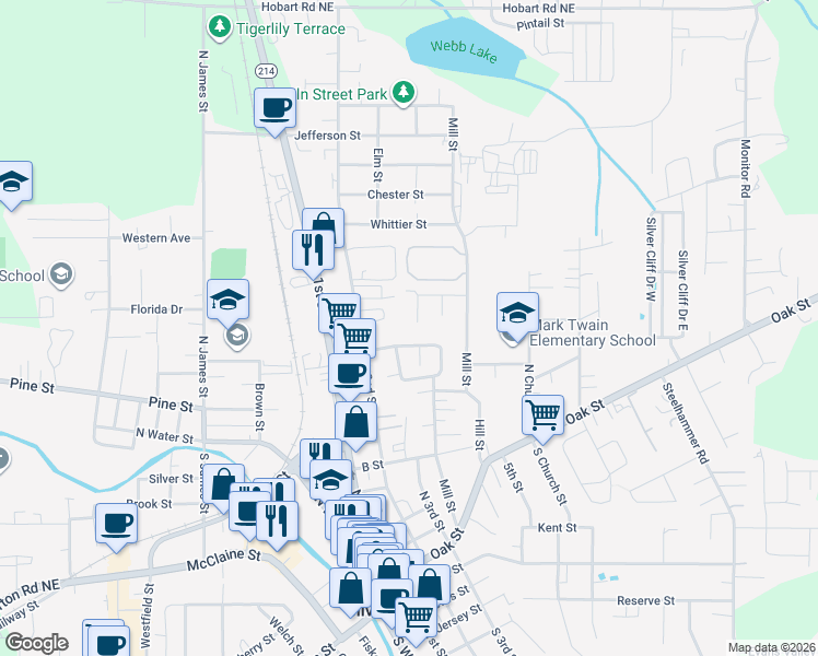 map of restaurants, bars, coffee shops, grocery stores, and more near 900-970 North 2nd Street in Silverton