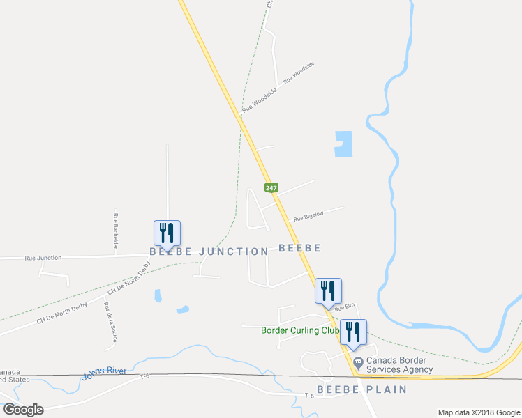 map of restaurants, bars, coffee shops, grocery stores, and more near 4 Rue Lajeunesse in Stanstead
