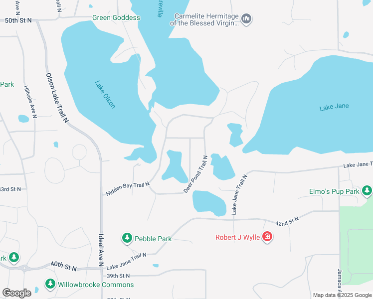 map of restaurants, bars, coffee shops, grocery stores, and more near 4446 Jack Pine Trail North in Lake Elmo