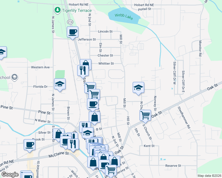 map of restaurants, bars, coffee shops, grocery stores, and more near 975 Todd Court in Silverton