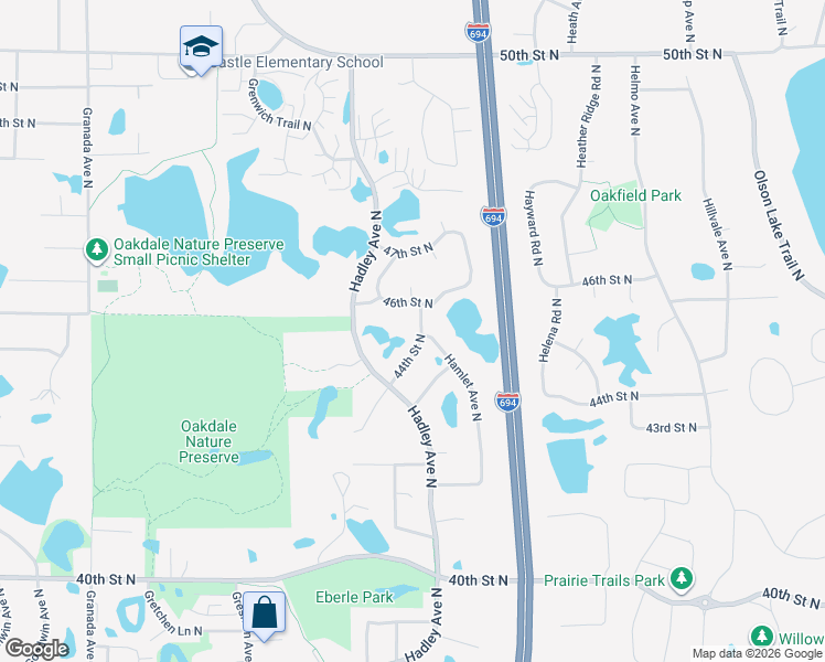 map of restaurants, bars, coffee shops, grocery stores, and more near 4414 Hamlet Avenue North in Saint Paul