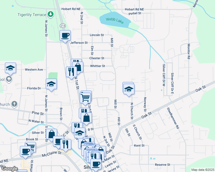 map of restaurants, bars, coffee shops, grocery stores, and more near 975 Todd Court in Silverton