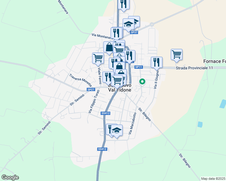 map of restaurants, bars, coffee shops, grocery stores, and more near in Borgonovo Val Tidone