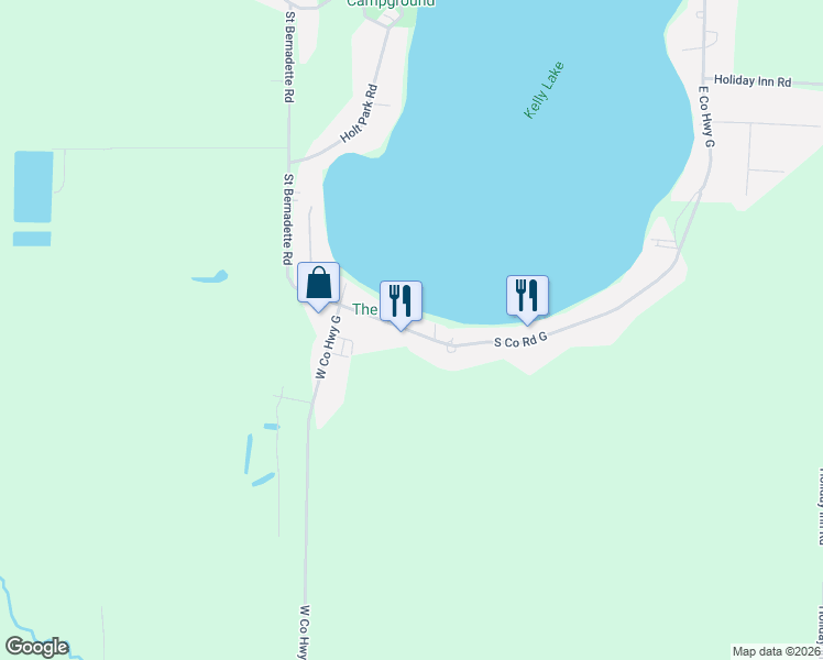 map of restaurants, bars, coffee shops, grocery stores, and more near 9398 County Road G in Suring