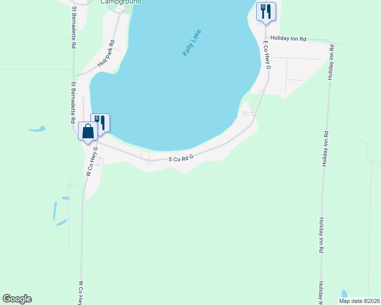 map of restaurants, bars, coffee shops, grocery stores, and more near 9438 County Road G in Suring