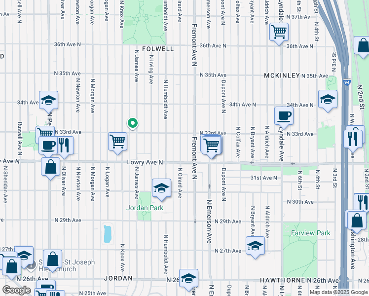 map of restaurants, bars, coffee shops, grocery stores, and more near 3207 North Girard Avenue in Minneapolis