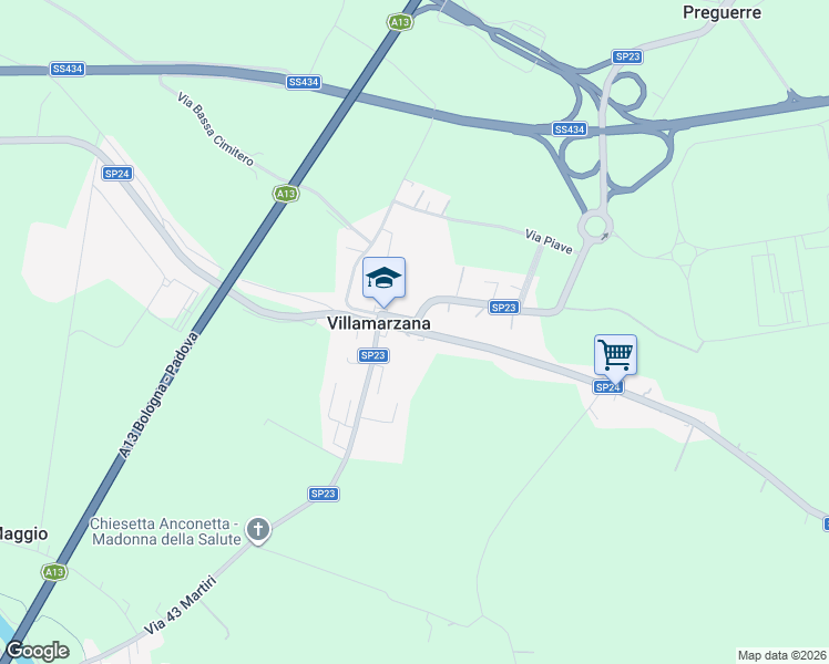 map of restaurants, bars, coffee shops, grocery stores, and more near 2 Via Aldo Moro in Rovigo