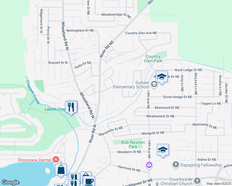 map of restaurants, bars, coffee shops, grocery stores, and more near 1026 Hidden Creek Drive Northeast in Keizer