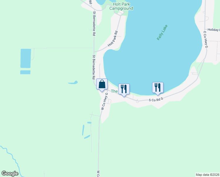 map of restaurants, bars, coffee shops, grocery stores, and more near 9363 County Road G in Suring