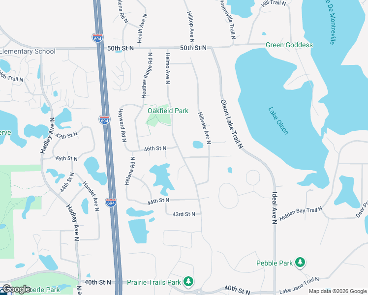 map of restaurants, bars, coffee shops, grocery stores, and more near 4569 Helmo Avenue North in Oakdale