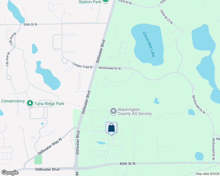 map of restaurants, bars, coffee shops, grocery stores, and more near 4700 McDonald Drive Place North in Stillwater