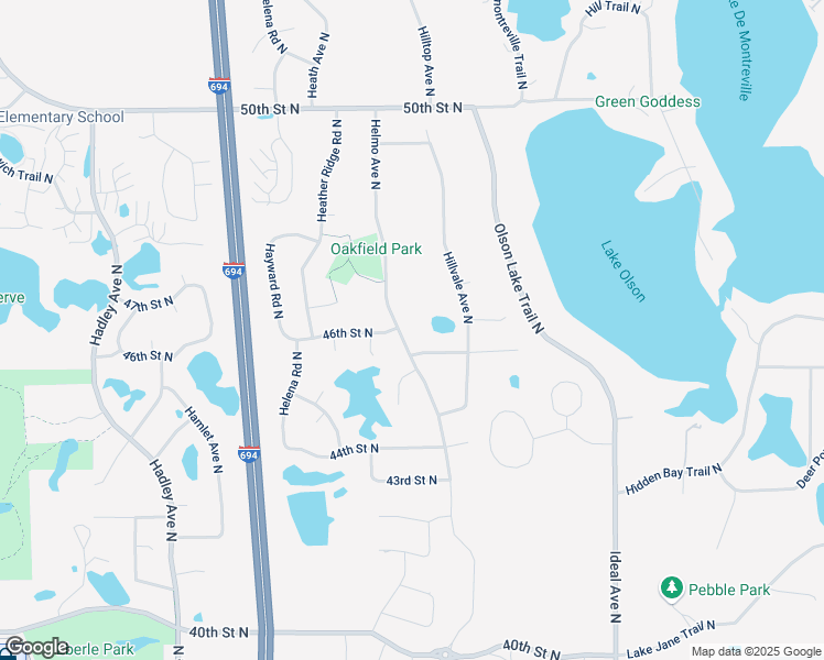 map of restaurants, bars, coffee shops, grocery stores, and more near 4569 Helmo Avenue North in Oakdale