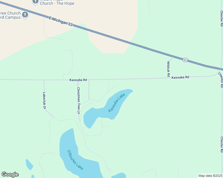 map of restaurants, bars, coffee shops, grocery stores, and more near Kassuba Lake Road in Otsego County