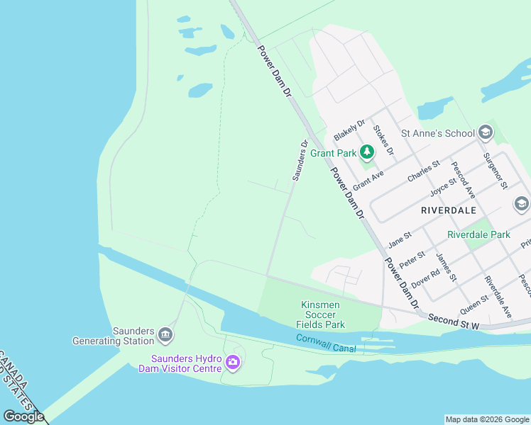 map of restaurants, bars, coffee shops, grocery stores, and more near 244 Saunders Drive in Cornwall