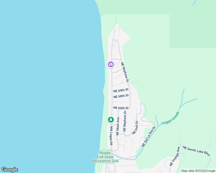 map of restaurants, bars, coffee shops, grocery stores, and more near 6880 Northeast Logan Road in Lincoln City