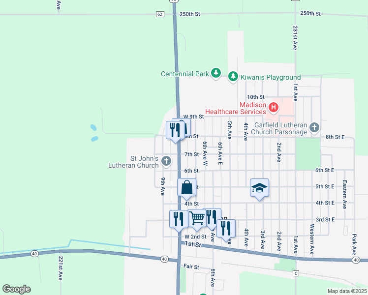 map of restaurants, bars, coffee shops, grocery stores, and more near 813 7th Avenue in Madison