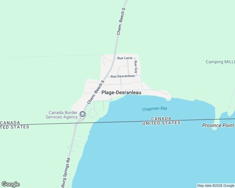 map of restaurants, bars, coffee shops, grocery stores, and more near 617 Rue Champlain in Saint-Georges-de-Clarenceville