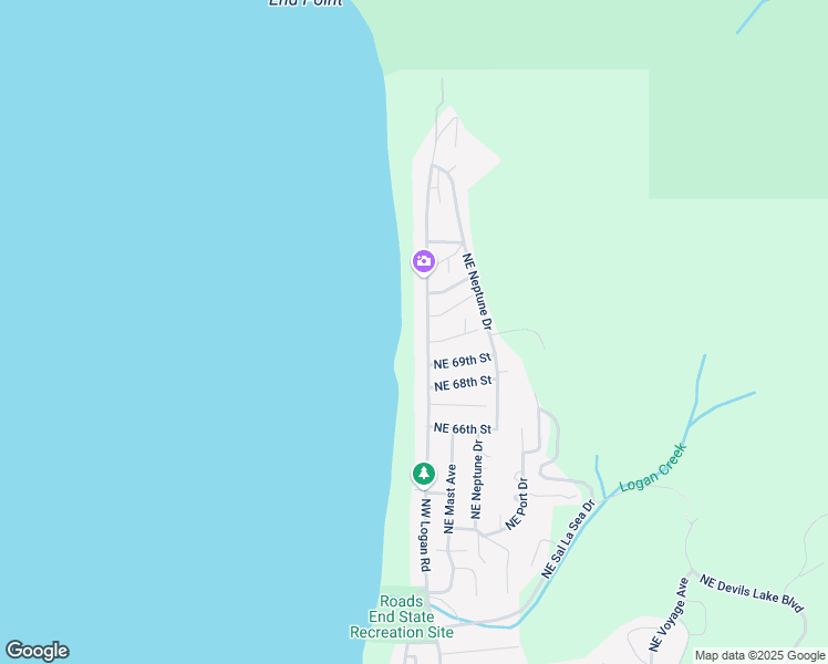 map of restaurants, bars, coffee shops, grocery stores, and more near 7106 Northeast Logan Road in Lincoln City
