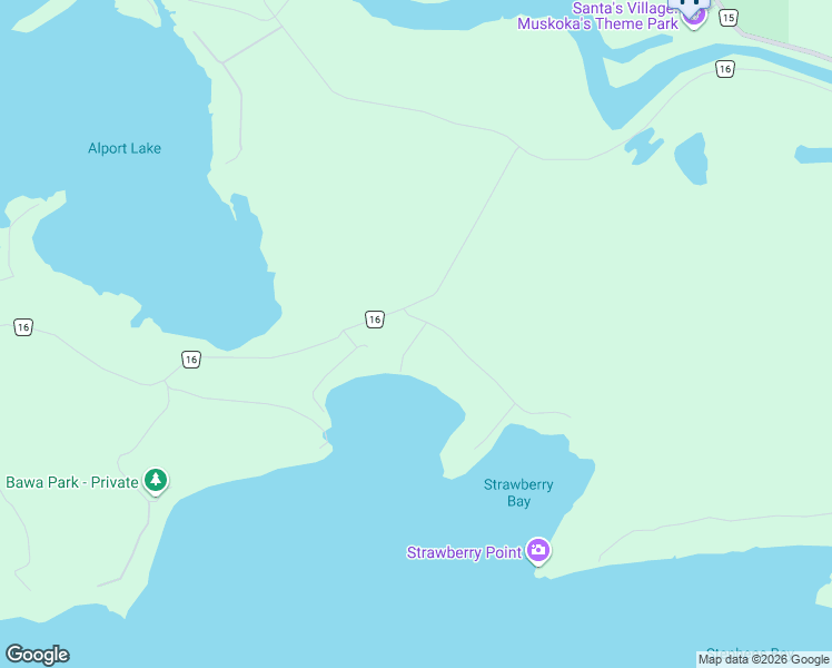 map of restaurants, bars, coffee shops, grocery stores, and more near 1005 Kirbys Beach Road in Bracebridge