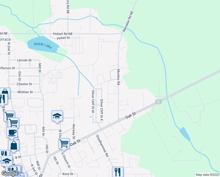 map of restaurants, bars, coffee shops, grocery stores, and more near 540 Lavender Street in Silverton