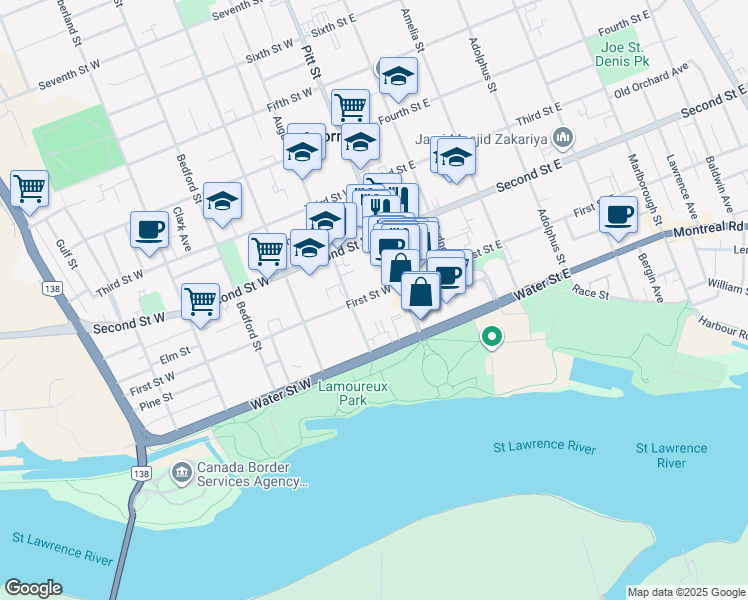 map of restaurants, bars, coffee shops, grocery stores, and more near in Cornwall