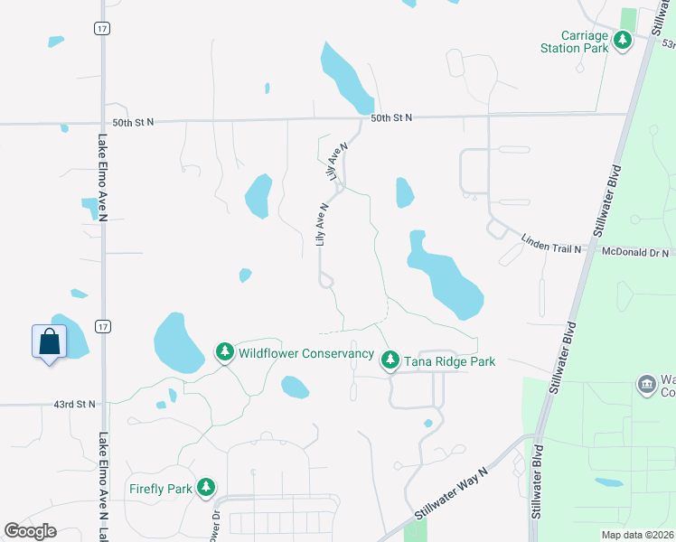 map of restaurants, bars, coffee shops, grocery stores, and more near 4629 Lily Avenue North in Lake Elmo