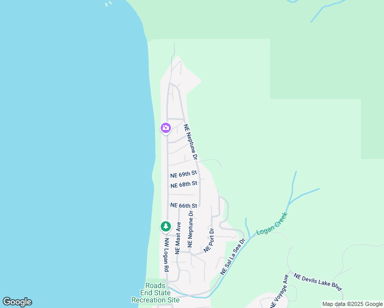 map of restaurants, bars, coffee shops, grocery stores, and more near 7025 Northeast Neptune Drive in Lincoln City