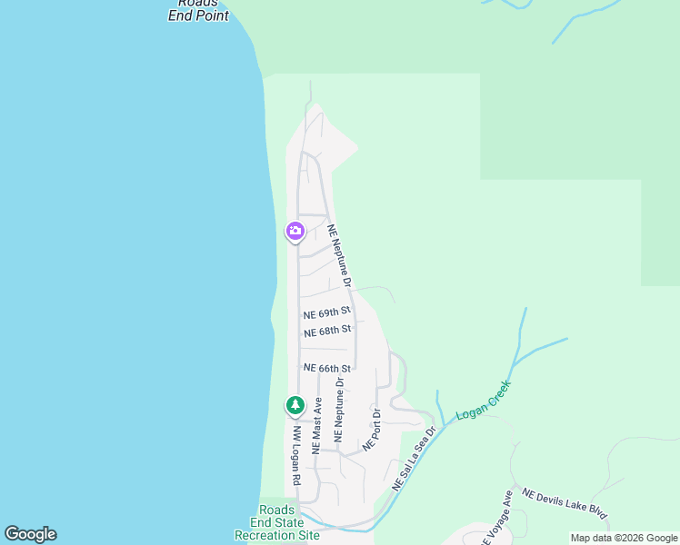 map of restaurants, bars, coffee shops, grocery stores, and more near 7025 Northeast Neptune Drive in Lincoln City