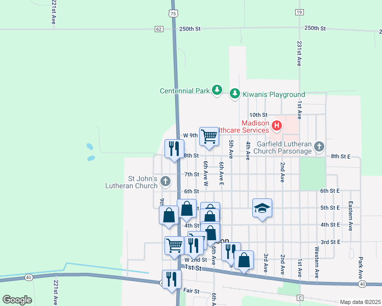 map of restaurants, bars, coffee shops, grocery stores, and more near 813 7th Avenue in Madison