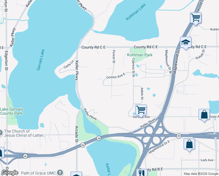 map of restaurants, bars, coffee shops, grocery stores, and more near 938 Demont Avenue East in Maplewood