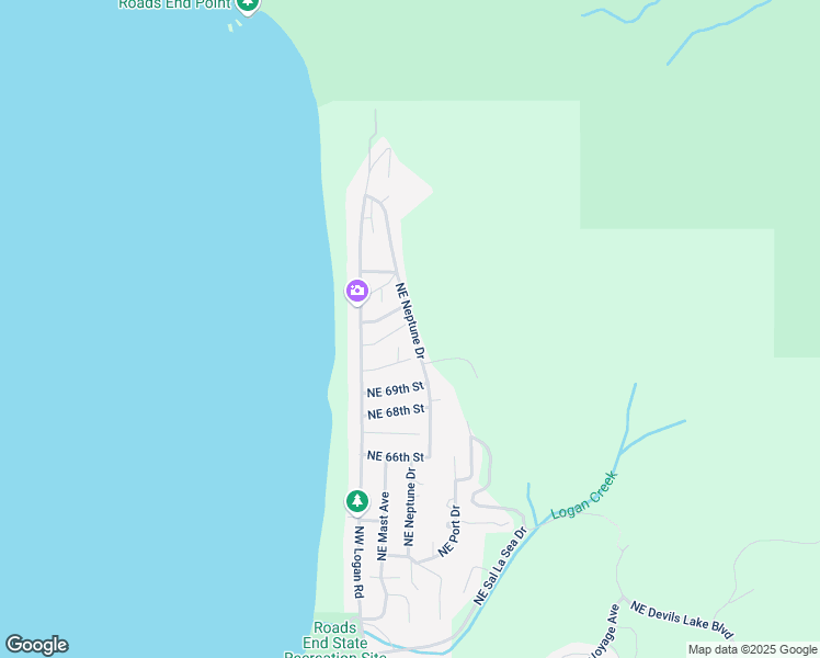 map of restaurants, bars, coffee shops, grocery stores, and more near 7025 Northeast Neptune Drive in Lincoln City