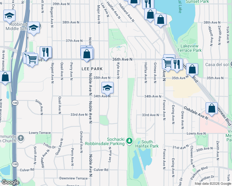 map of restaurants, bars, coffee shops, grocery stores, and more near in Minneapolis