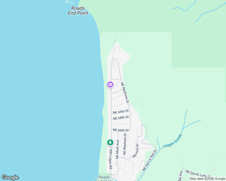 map of restaurants, bars, coffee shops, grocery stores, and more near 7284-7398 Logan Road in Lincoln City