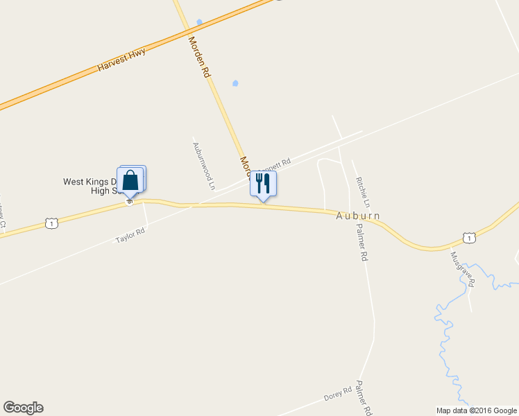 map of restaurants, bars, coffee shops, grocery stores, and more near 2082 Hwy 1 in Auburn