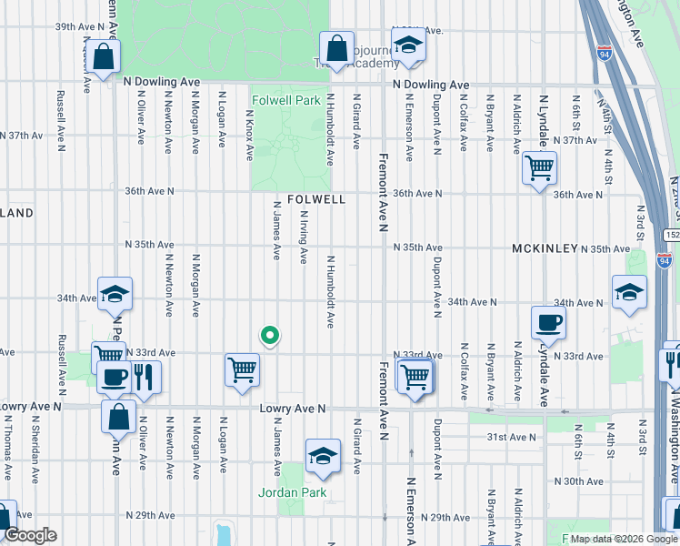 map of restaurants, bars, coffee shops, grocery stores, and more near in Minneapolis