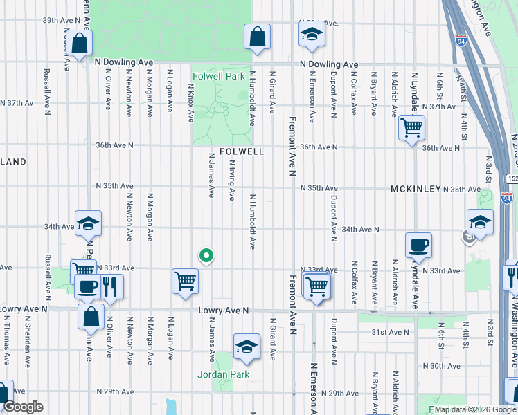 map of restaurants, bars, coffee shops, grocery stores, and more near in Minneapolis