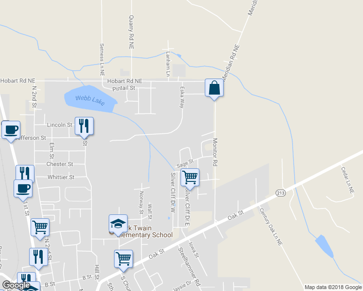 map of restaurants, bars, coffee shops, grocery stores, and more near 627 Rosemary Way in Silverton